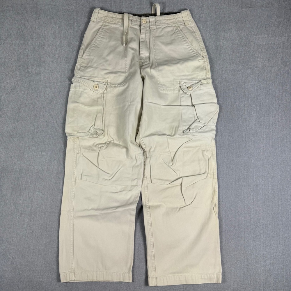 Bugle Boy Mens Cargo Pants Beige Stonewall Cotton Utility Trousers 30x30 Camo